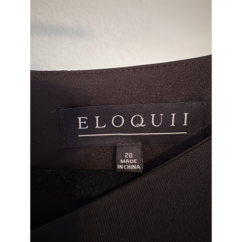 Eloquii Women's Midi Cocktail Dress Size 20 Black Party Going Out Minimalist - Picture 2 of 7
